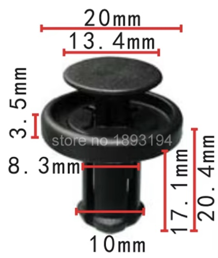 Клипса пластиковая для Lexus, Toyota ОЕМ: 7586706030 (75867-06030). (0).